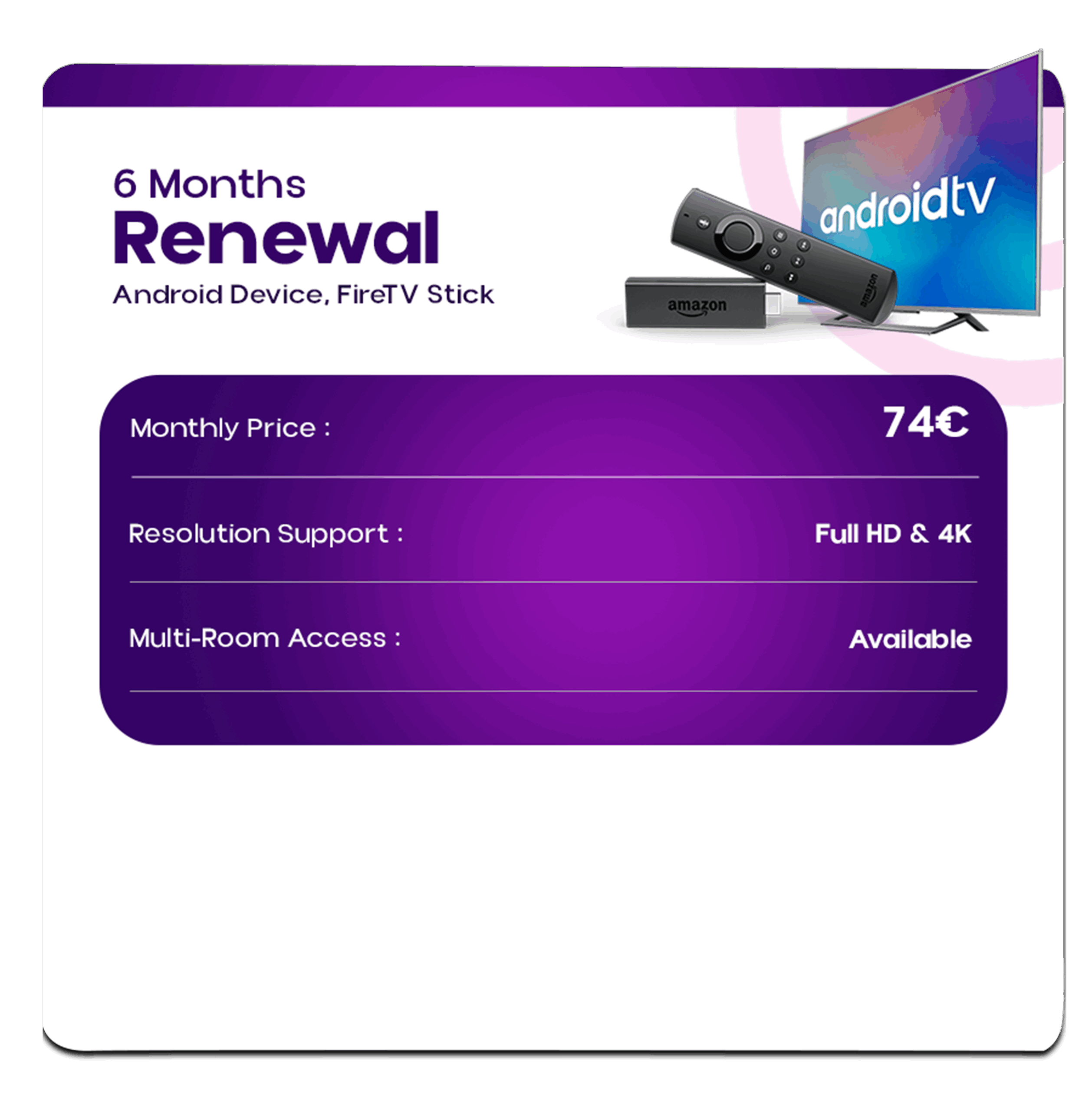6 Months renewal android