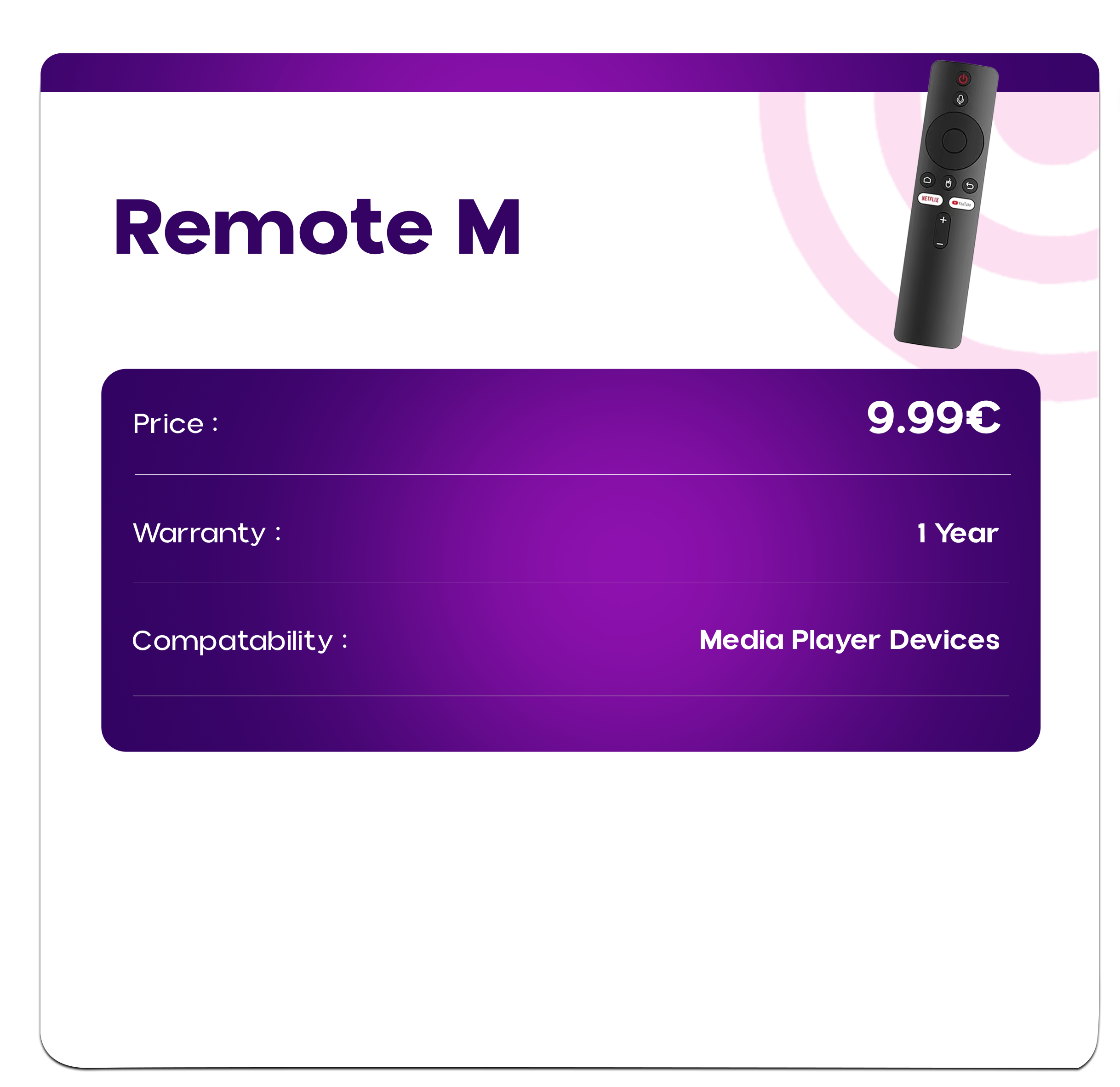 ChitramTV remote control with shortcut buttons for TV, movies, YouTube, and apps